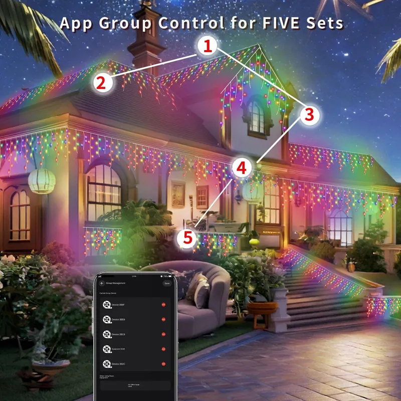 YOOWARM Smart LED Lichtketting Multikleur 13M App-Bediening — foto 3
