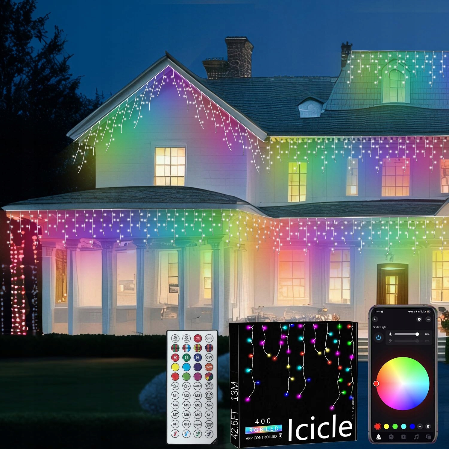 YOOWARM Smart LED Lichtketting Multikleur 13M App-Bediening