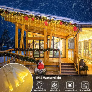 LOYYZ LED Gordijnverlichting Buiten Waterdicht Warm Wit 10M 400 LED — miniatuur 4