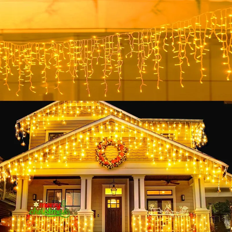 LOYYZ LED Gordijnverlichting Buiten Waterdicht Warm Wit 10M 400 LED — foto 1