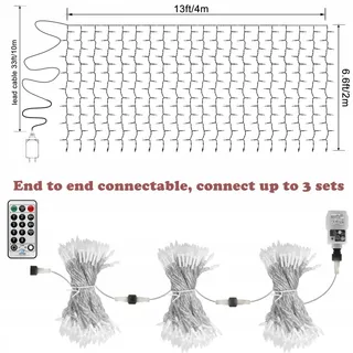 CERIAL LED Lichtgordijn 4x2m 300 LED Blauw-wit — miniatuur 7