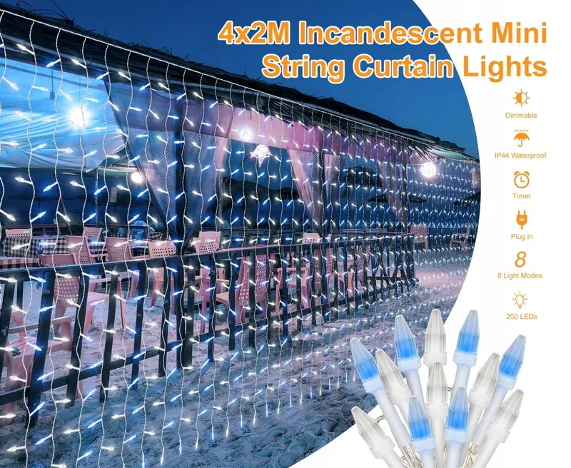 CERIAL LED Lichtgordijn 4x2m 300 LED Blauw-wit — foto 8