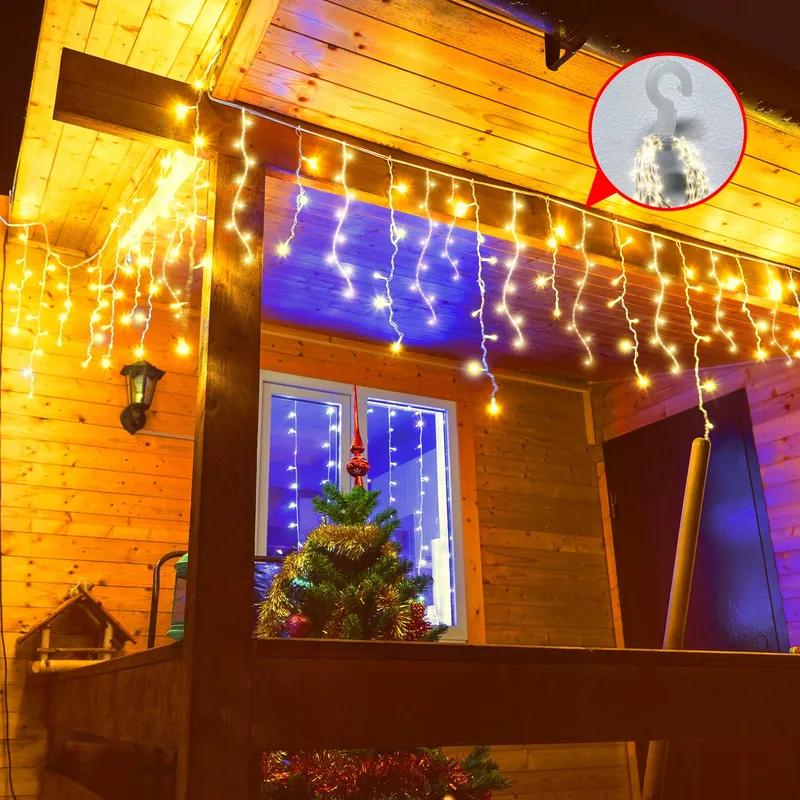 GYLEFY Kerstverlichting Lichtgordijn Buiten IP65 Timer 10M 400 LED — foto 3