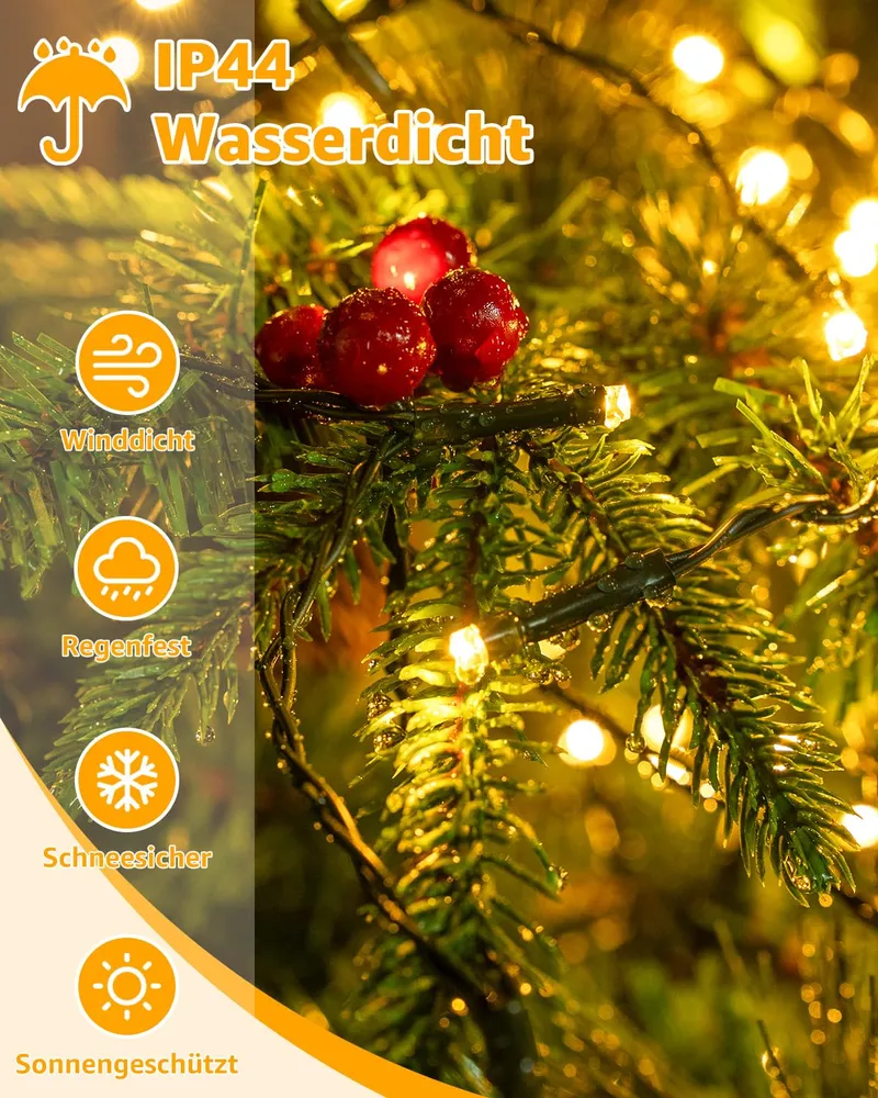 OLLNY Kerstboomverlichting Warm Wit 8 Modi 2.5M 400 LED — foto 5