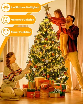OLLNY Kerstboomverlichting Warm Wit 8 Modi 2.5M 400 LED — miniatuur 4