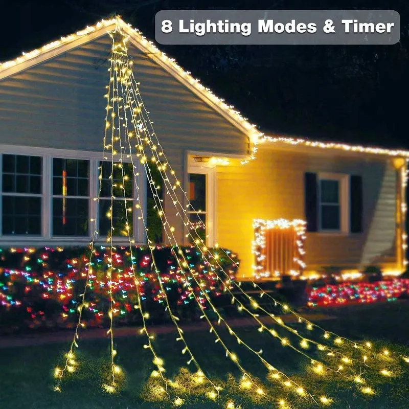 HOSPAOP Kerstverlichting Buiten Waterdicht 8 Modi 320 LED — foto 2