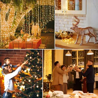 GLOBALINK Kerstverlichting Lichtketting Buiten 8 Standen 25M 1000 LED — miniatuur 8