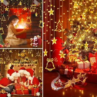ELEUTH Kerst Lichtgordijn 138 LED 8 Modi — miniatuur 3