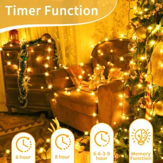 AURIOSTAR Kerstverlichting 20m 200 LED IP44 Afstandsbediening — miniatuur 4
