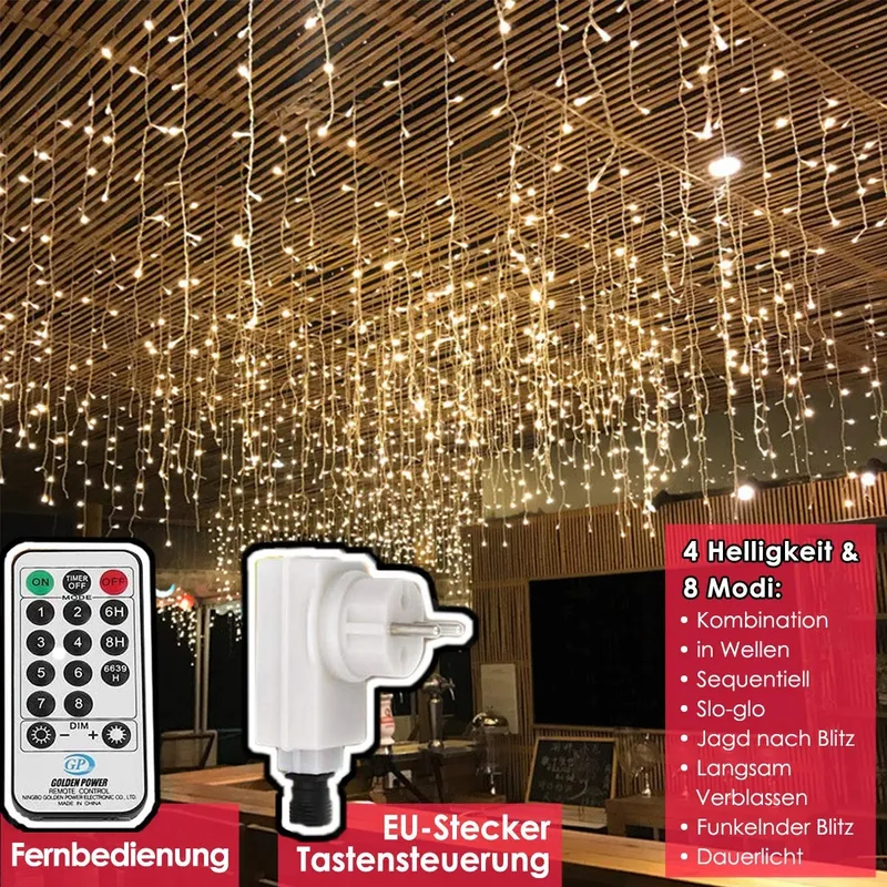 DIWUJI Lichtketting 216 LED 55M Afstandsbediening Dimbaar — foto 3
