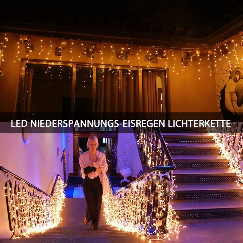 INTERGO LED Lichtgordijn Buiten Waterdicht 10M 400 LED Timer — foto 3
