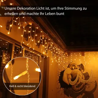 INTERGO LED Lichtgordijn Buiten Waterdicht 10M 400 LED Timer — miniatuur 2