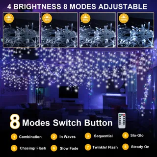 PEMOTECH Lichtgordijn Buiten 8 Modi 10m 423 LED — miniatuur 1