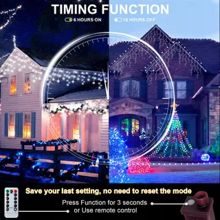 PEMOTECH Lichtgordijn Buiten 8 Modi 10m 423 LED — miniatuur 3