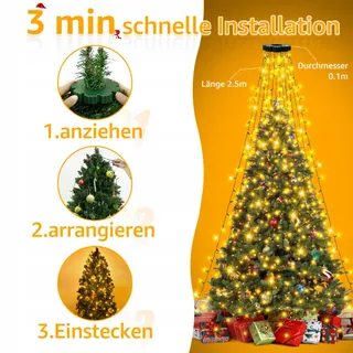 OLLNY Warm Witte Lichtketting Waterdicht 8 Standen — miniatuur 5