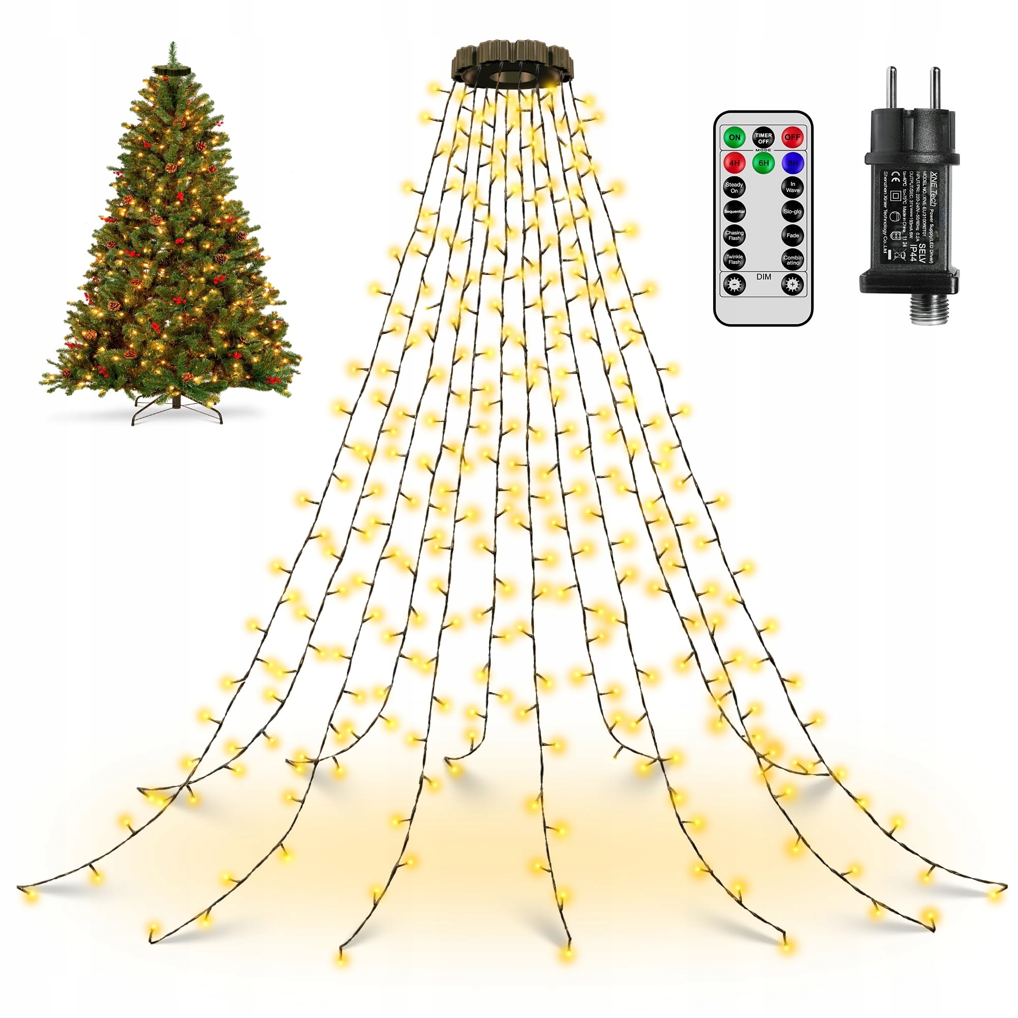 OLLNY Warm Witte Lichtketting Waterdicht 8 Standen