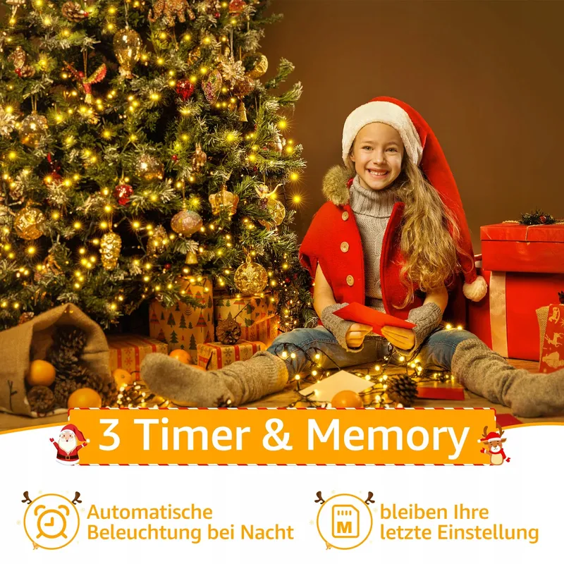 OLLNY Warm Witte Lichtketting Waterdicht 8 Standen — foto 3