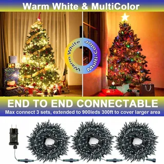 BOWFAR Kerstverlichting 11 Modi 10M 900 LED — miniatuur 4