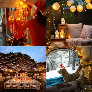 GLOBALINK Kerstverlichting Buiten 100M 500LED Waterdicht IP44 — miniatuur 8