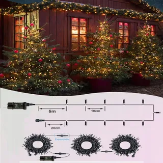 BOWFAR Kerstverlichting Waterdicht Buiten 60M 600 LED — miniatuur 4