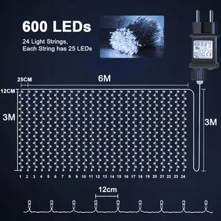YOMISTAR Lichtgordijn 6x3m 600 LED Waterdicht Voor Bruiloft — miniatuur 6