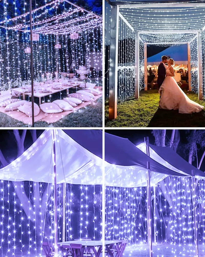 YOMISTAR Lichtgordijn 6x3m 600 LED Waterdicht Voor Bruiloft — foto 3