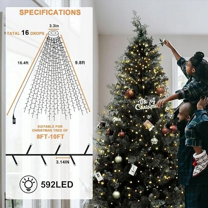 CSHARE Kerstboomverlichting 8 Standen IP44 3M 592 LED — foto 5