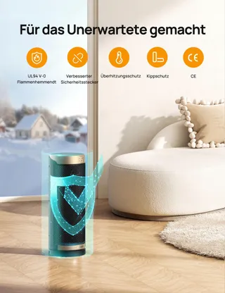 DREO Energiezuinig Stil Keramisch Verwarmer Afstandsbediening Timer V2 — miniatuur 3