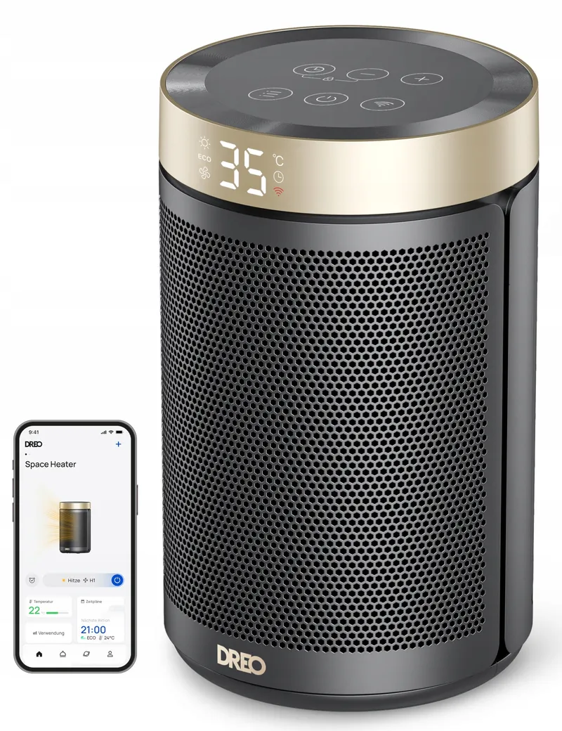 DREO Energiezuinige Keramische Kachel 1500W Thermostaat Goud Versie 2 — foto 1