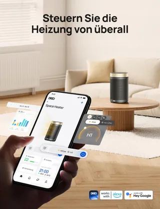 DREO Energiezuinige Keramische Kachel 1500W Thermostaat Goud Versie 2 — miniatuur 2