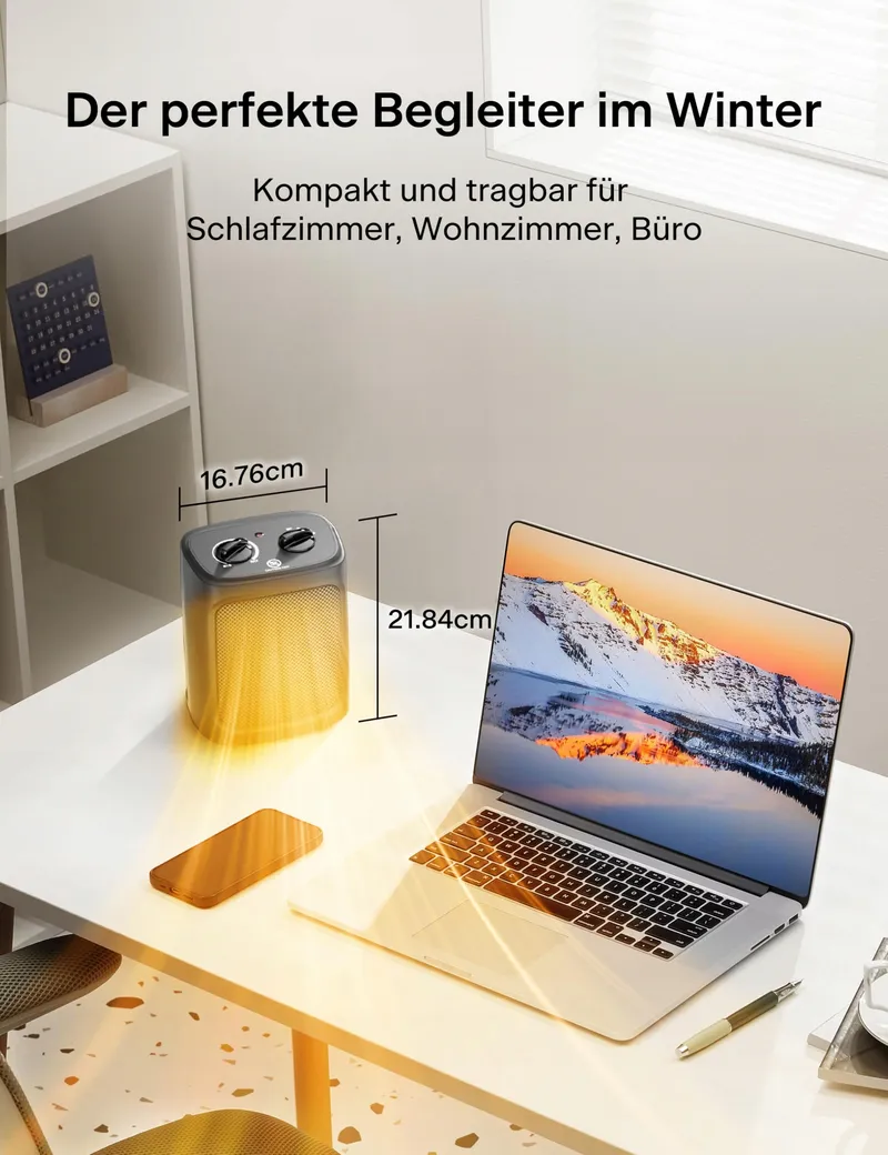 PELONIS Mini Elektrische Kachel 2000W Badkamer Slaapkamer — foto 3