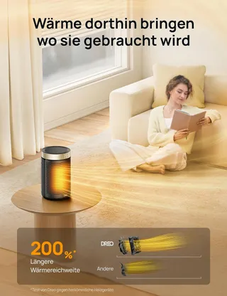 DREO Energiezuinig Keramisch Verwarmer 1500W Thermostaat Goud V3 — miniatuur 4