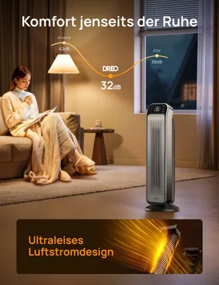 DREO Energiezuinige Keramische Kachel 2000W Thermostaat Afstandsbediening — miniatuur 6