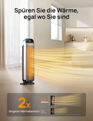 DREO Energiezuinige Keramische Kachel 2000W Thermostaat Afstandsbediening — miniatuur 3