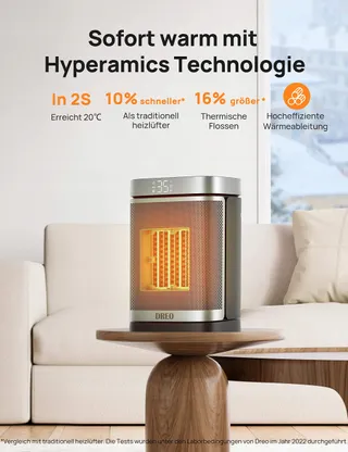 DREO Energiezuinig Stil Elektrische Verwarmer 1500W Afstandsbediening V2 — miniatuur 2