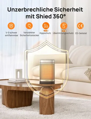 DREO Energiezuinig Stil Elektrische Verwarmer 1500W Afstandsbediening V2 — miniatuur 3