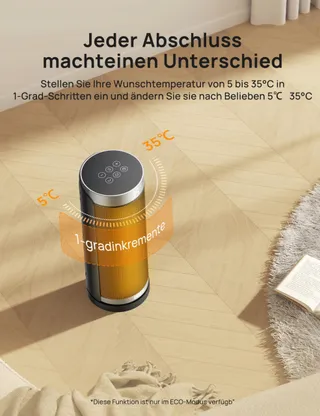 DREO Energiezuinige Keramische Kachel Stil Afstandsbediening 70 Oscillatie — miniatuur 6