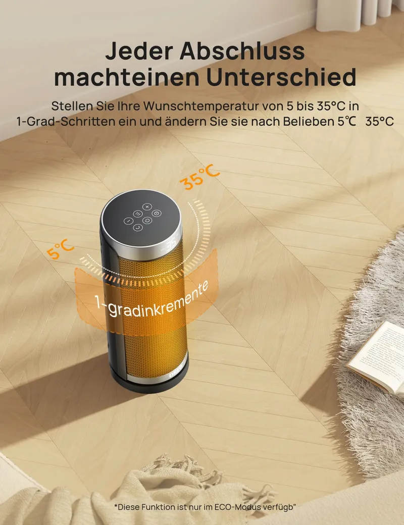 DREO Energiezuinige Keramische Kachel Stil Afstandsbediening 70 Oscillatie — foto 6
