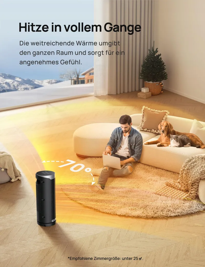 DREO Energiezuinige Keramische Kachel Stil Afstandsbediening 70 Oscillatie — foto 4