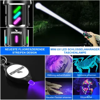SHADOWHAWK LED Zaklamp Tactisch Oplaadbaar 30W Waterdicht — miniatuur 6