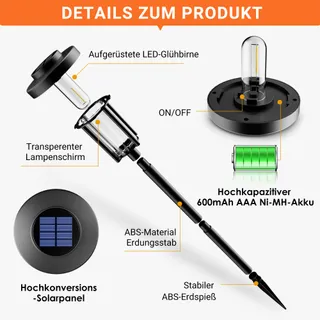 SOLPEX Solar Tuinlampen 6 Stuks Grondspot Waterdicht — miniatuur 5
