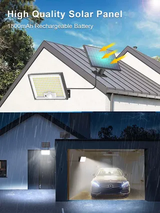 SIGRILL Solar LED Schijnwerper Met Bewegingsmelder 172 LED IP65 — miniatuur 5
