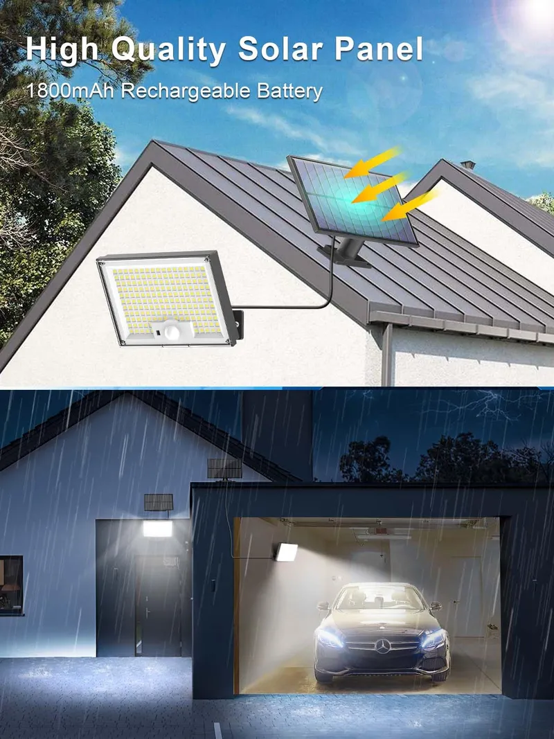 SIGRILL Solar LED Schijnwerper Met Bewegingsmelder 172 LED IP65 — foto 5