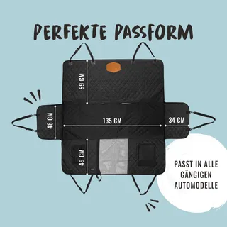 RUDELKONIG Beschermende Autodeken Hond Achterbank Waterdicht — miniatuur 2
