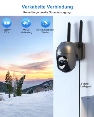 XEGA Beveiligingscamera Buiten 4G LTE SIM-Kaart Zonder WiFi — miniatuur 3