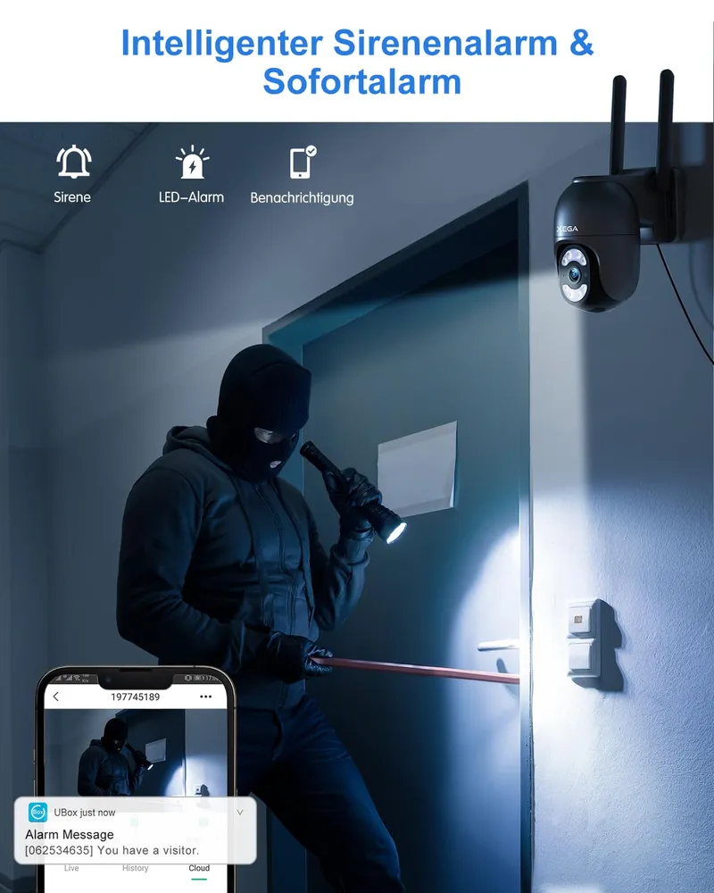 XEGA Beveiligingscamera Buiten 4G LTE SIM-Kaart Zonder WiFi — foto 5