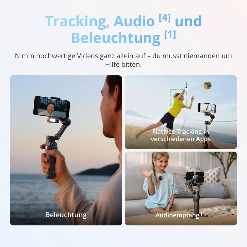 DJI Osmo Mobile 8 Gimbal Stabilisator Advanced Tracking Combo AI — foto 3