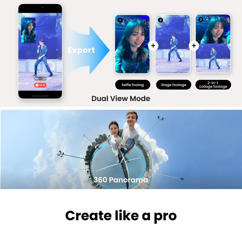 Insta360 Flow 2 Pro Telefoon Gimbal AI Tracking Selfie Stick Statief — foto 6