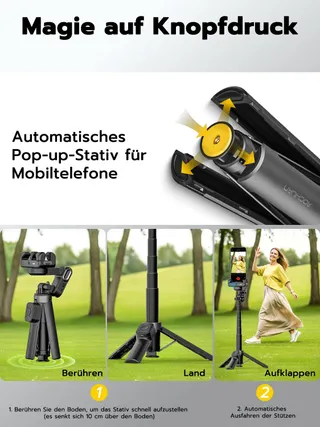 AOCHUAN M3 Pro Mini Gimbal 4-in-1 AI Tracking Selfie Stick Zwart — miniatuur 3