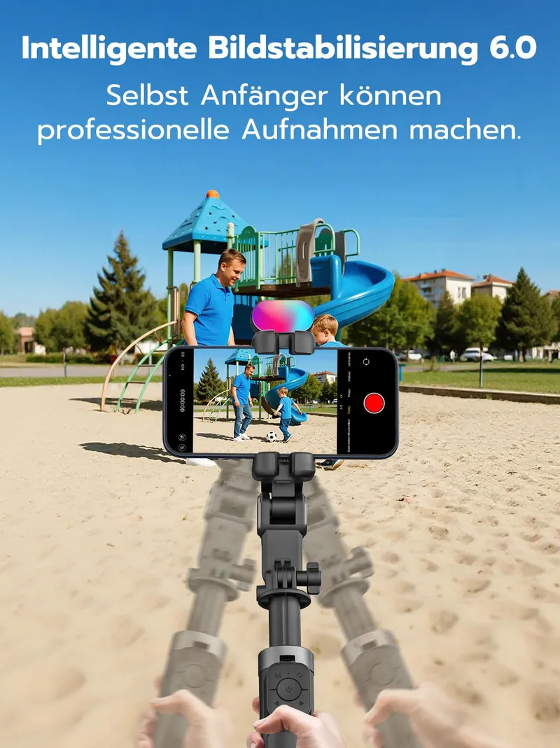 AOCHUAN M3 Pro Mini Gimbal 4-in-1 AI Tracking Selfie Stick Zwart — foto 6